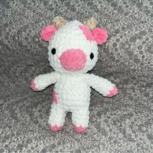 Crochet Pink Cow Plushie